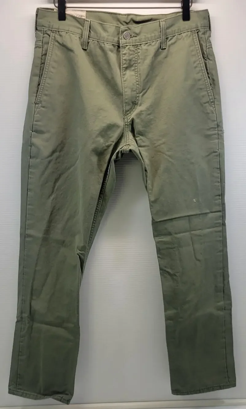 F8) Levi’s Strauss & Co. Men Olive Green Khaki Jeans Cotton 33x30